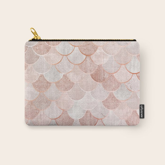 Mermaid Pattern, Pink Aesthetic Carry All Pouch Gallery Image 1