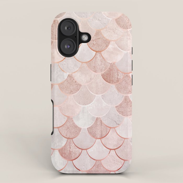 Mermaid Pattern, Pink Aesthetic iPhone Case Gallery Image 1