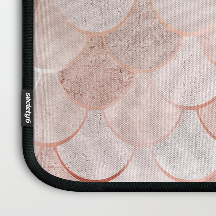 Mermaid Pattern, Pink Aesthetic Laptop Sleeve Gallery Image 3