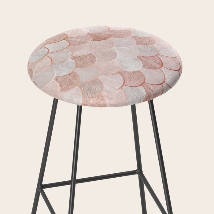 Mermaid Pattern, Pink Aesthetic Stool Gallery Image 2