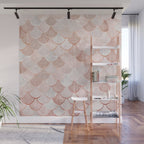 Mermaid Pattern, Pink Aesthetic Wall Mural Gallery Image 1