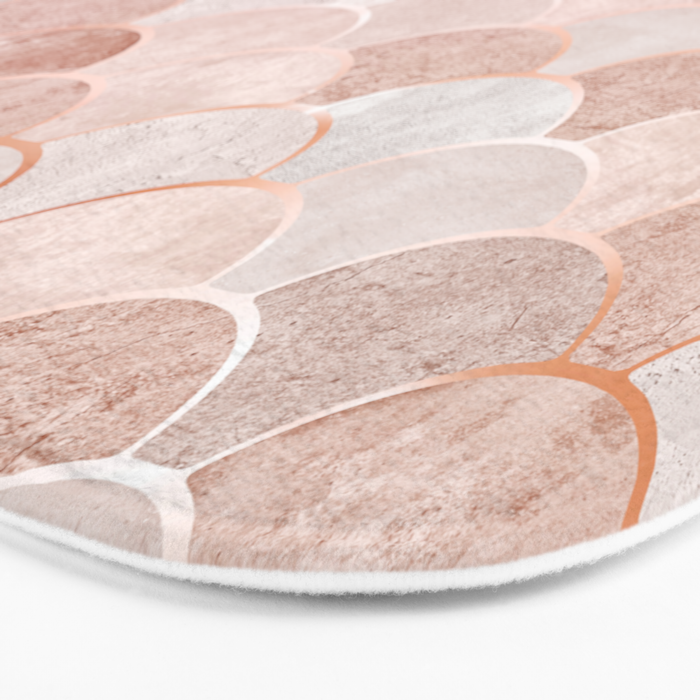 Mermaid Pattern, Pink Aesthetic Bath Mat Gallery Image 3