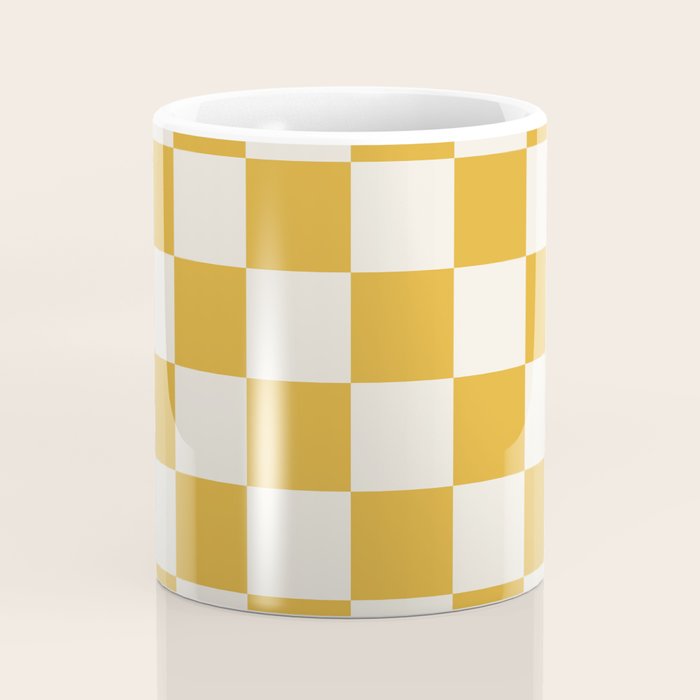 Checkered (Yellow Cream) Coffee Mug Gallery Image 4