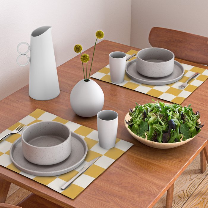 Checkered (Yellow Cream) Placemat Gallery Image 2