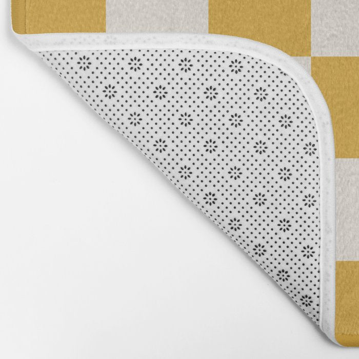 Checkered (Yellow Cream) Bath Mat Gallery Image 2