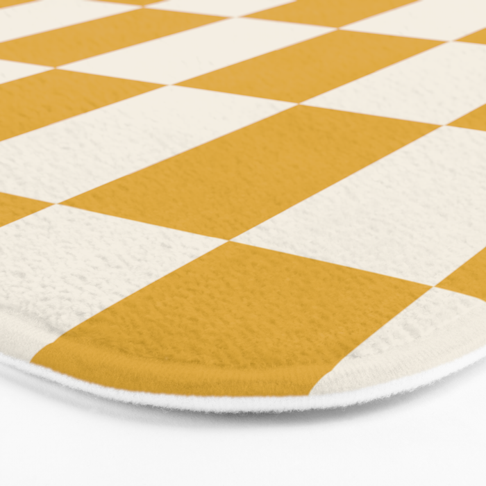 Checkered (Yellow Cream) Bath Mat Gallery Image 3