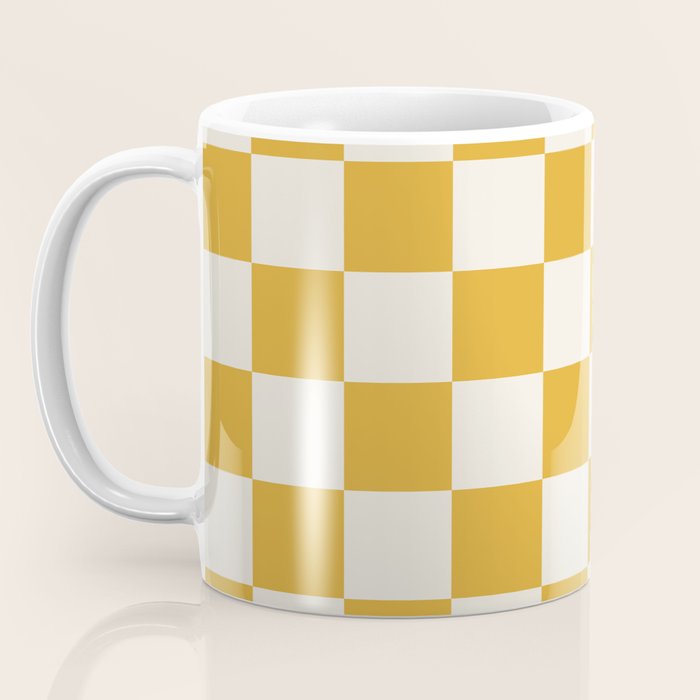 Checkered (Yellow Cream) Coffee Mug Gallery Image 3