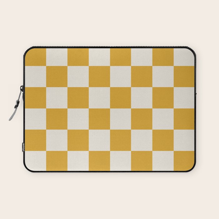 Checkered (Yellow Cream) Laptop Sleeve Gallery Image 1