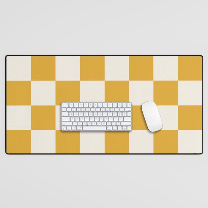 Checkered (Yellow Cream) Desk Mat Gallery Image 1