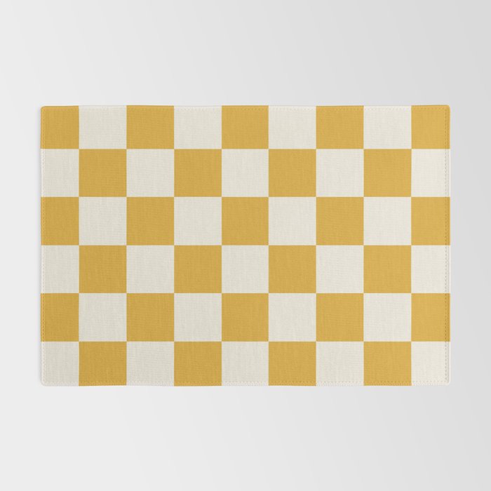 Checkered (Yellow Cream) Rug Gallery Image 2
