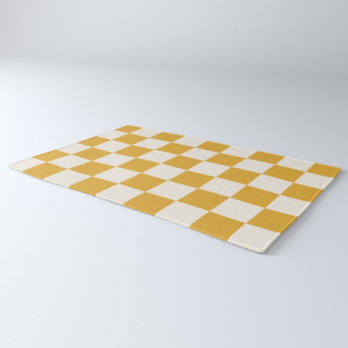 Checkered (Yellow Cream) Rug Gallery Image 3