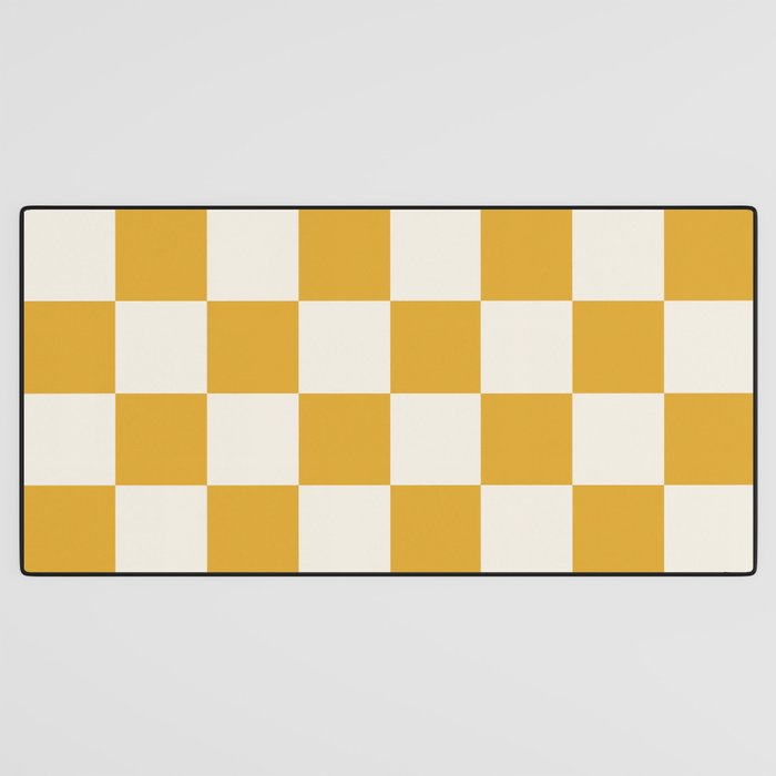 Checkered (Yellow Cream) Desk Mat Gallery Image 3
