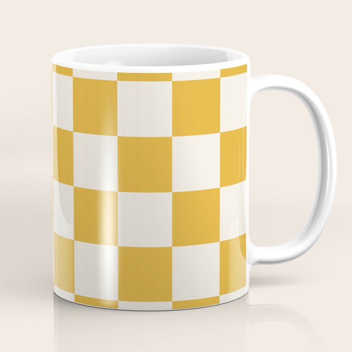 Checkered (Yellow Cream) Coffee Mug Gallery Image 1