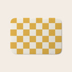Checkered (Yellow Cream) Bath Mat Gallery Image 1