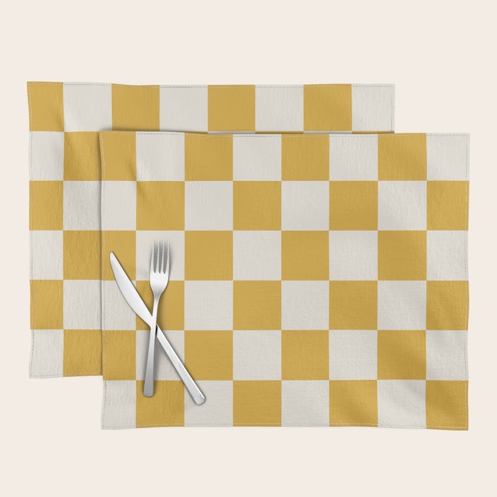 Checkered (Yellow Cream) Placemat Gallery Image 1