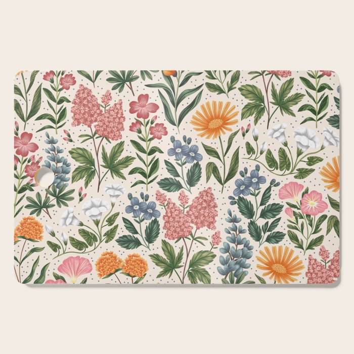 Flowers of the Meadow - beige Cutting Board Gallery Image 1
