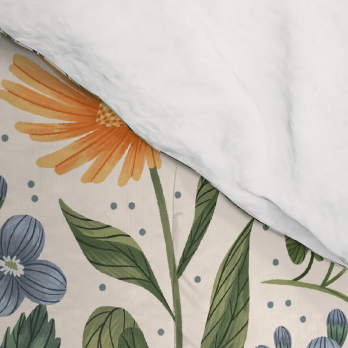 Flowers of the Meadow - beige Comforter Gallery Image 4
