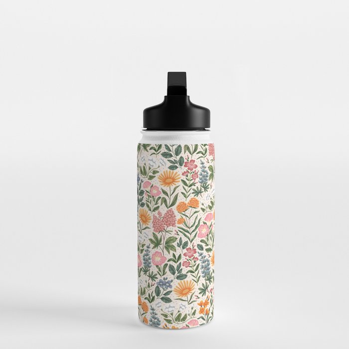 Flowers of the Meadow - beige Water Bottle Gallery Image 3