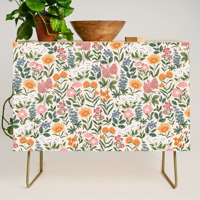 Flowers of the Meadow - beige Credenza Gallery Image 1