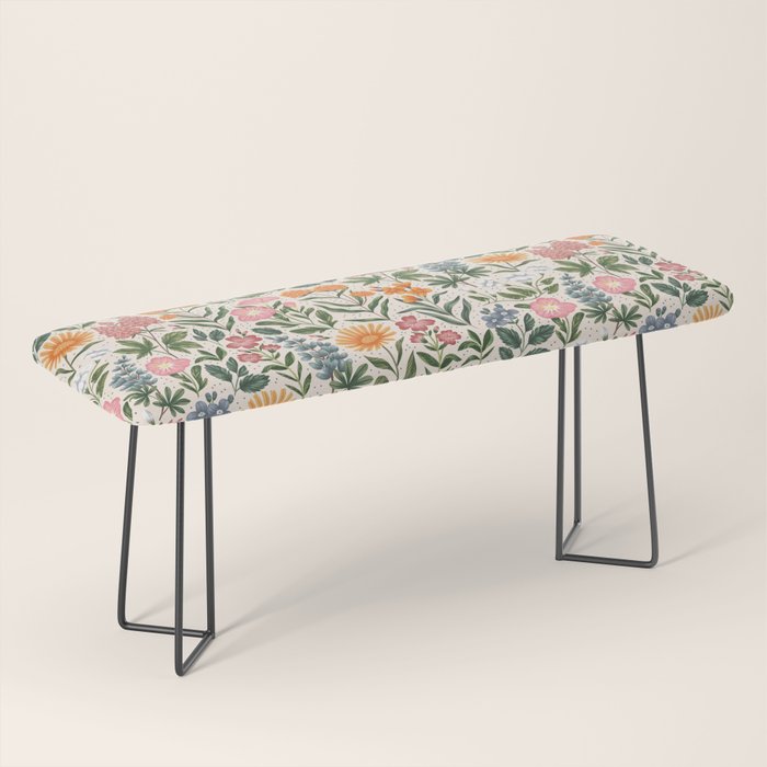 Flowers of the Meadow - beige Bench Gallery Image 1