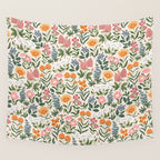 Flowers of the Meadow - beige Wall Tapestry Gallery Image 4