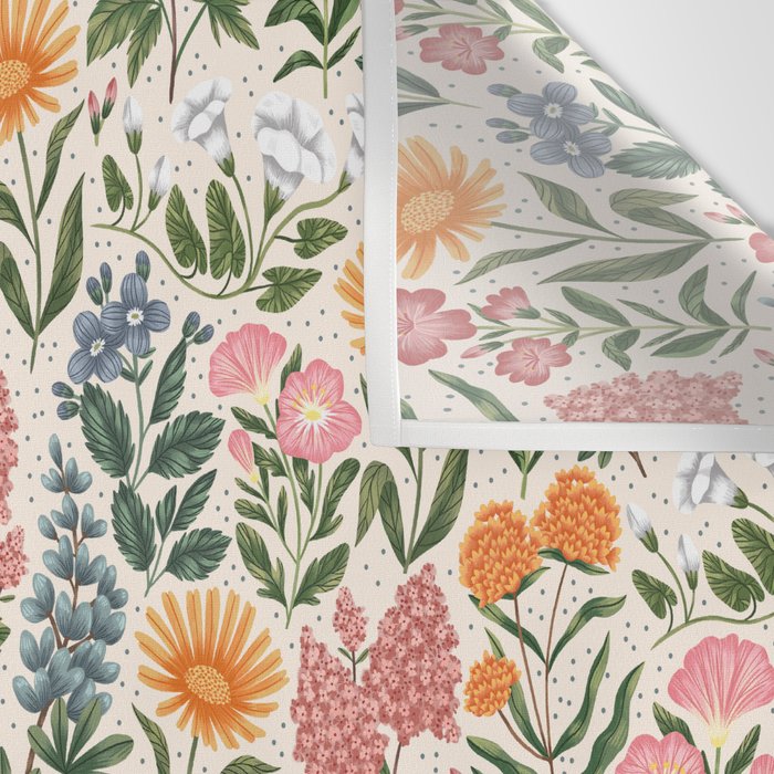 Flowers of the Meadow - beige Wall Tapestry Gallery Image 3