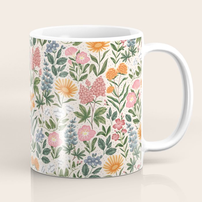 Flowers of the Meadow - beige Coffee Mug Gallery Image 1