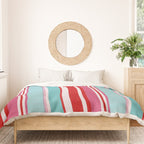 Bold Color Play Pink And Turquoise Stripes Duvet Cover Gallery Image 3
