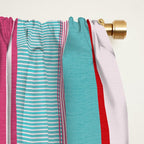 Bold Color Play Pink And Turquoise Stripes Window Curtain Gallery Image 2