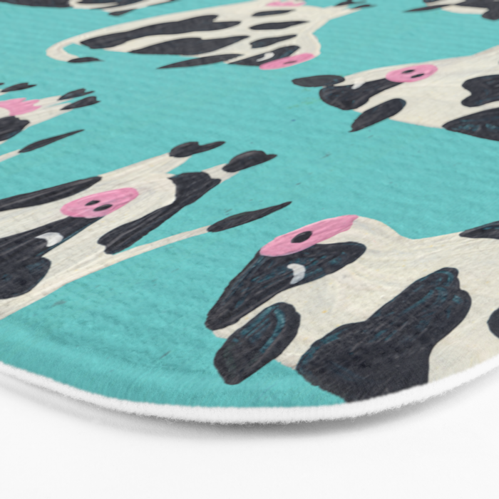 Cow Collection - Turquoise Bath Mat Gallery Image 3