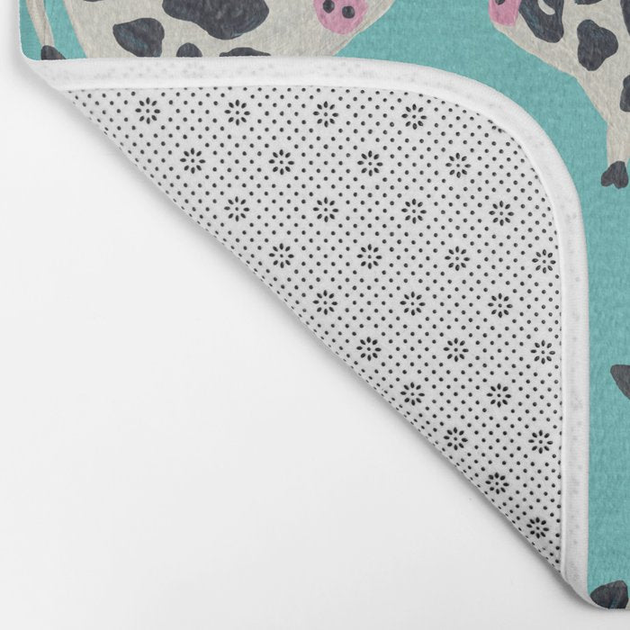 Cow Collection - Turquoise Bath Mat Gallery Image 2