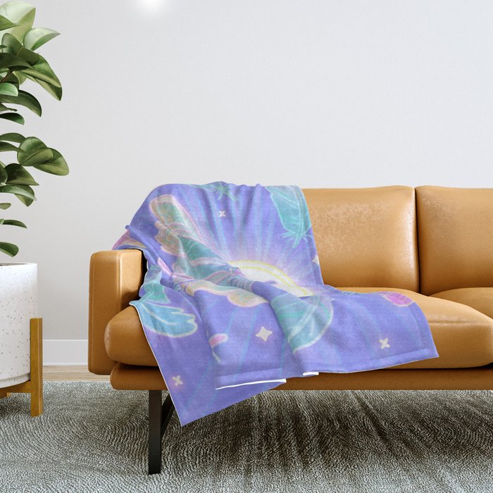 White plume moth Throw Blanket Gallery Image 1