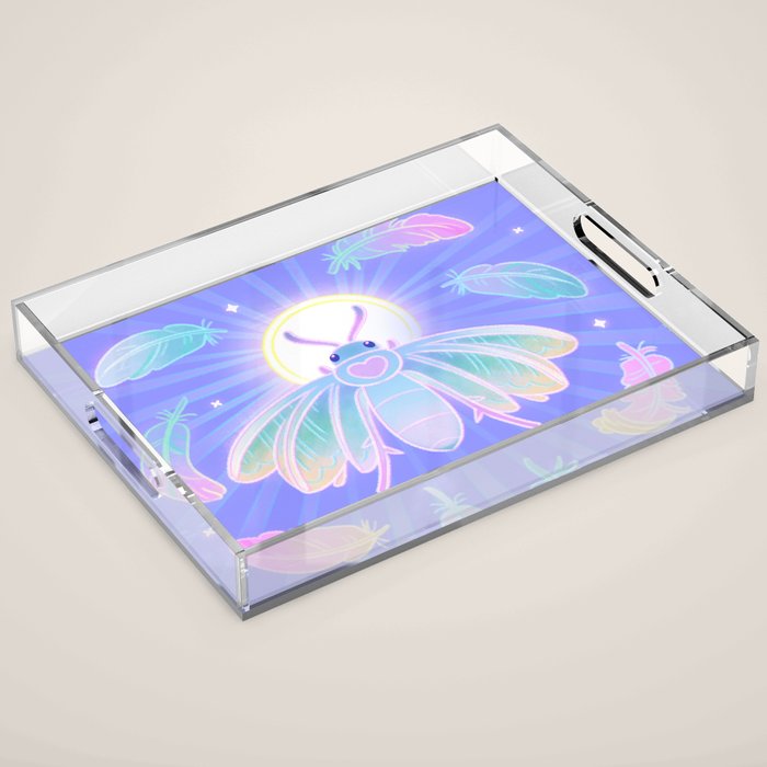 White plume moth Acrylic Tray Gallery Image 1