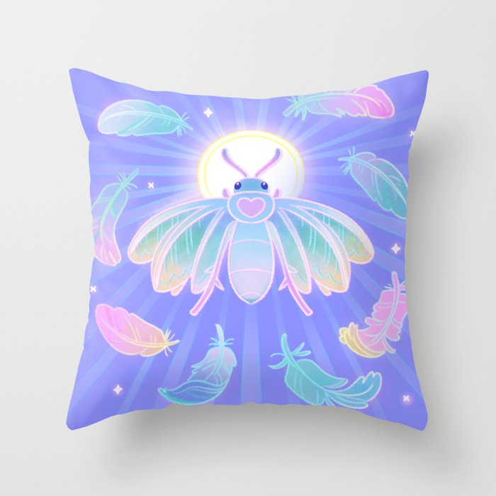 White plume moth Throw Pillow Gallery Image 6