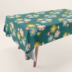 Blooming Flower - Green  Tablecloth Gallery Image 1