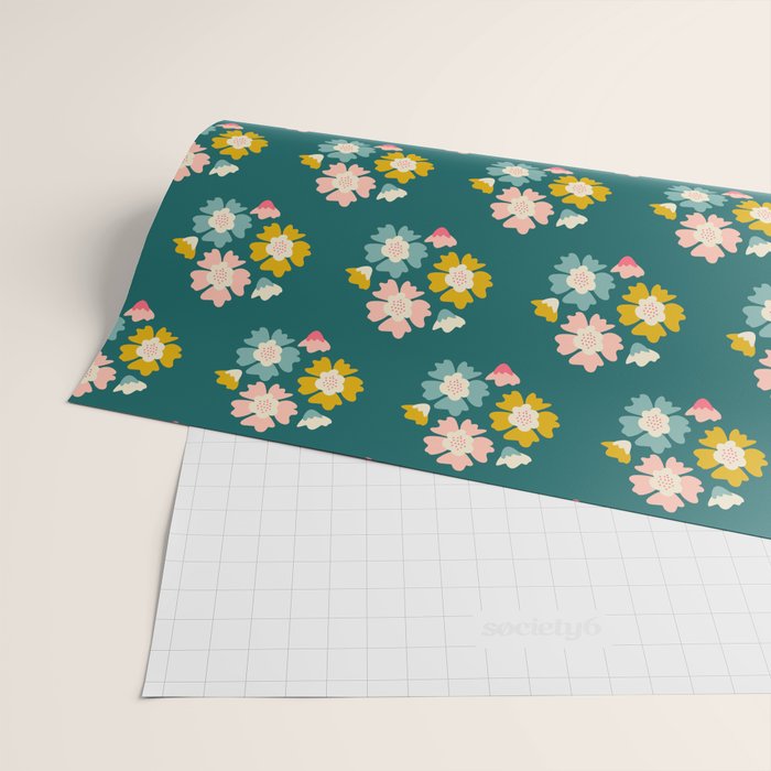 Blooming Flower - Green  Wrapping Paper Gallery Image 2