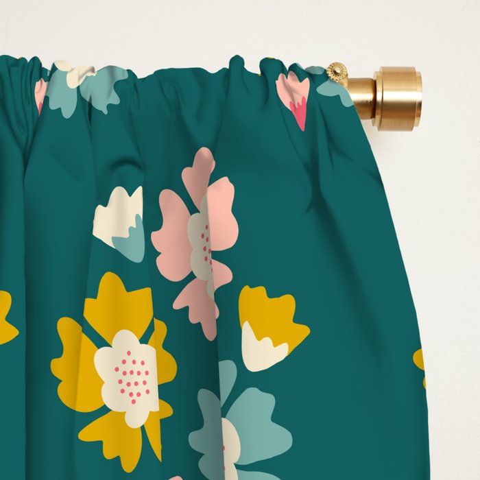 Blooming Flower - Green  Window Curtain Gallery Image 2