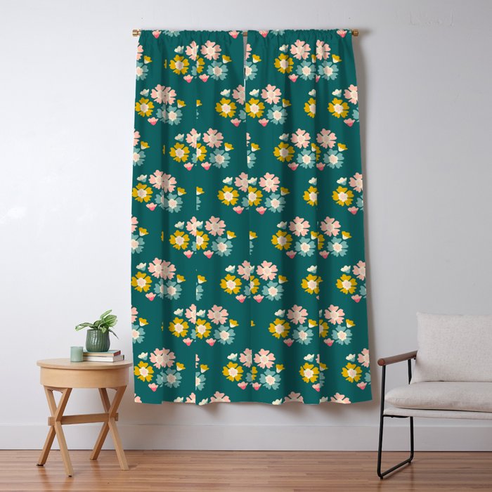 Blooming Flower - Green  Window Curtain Gallery Image 5