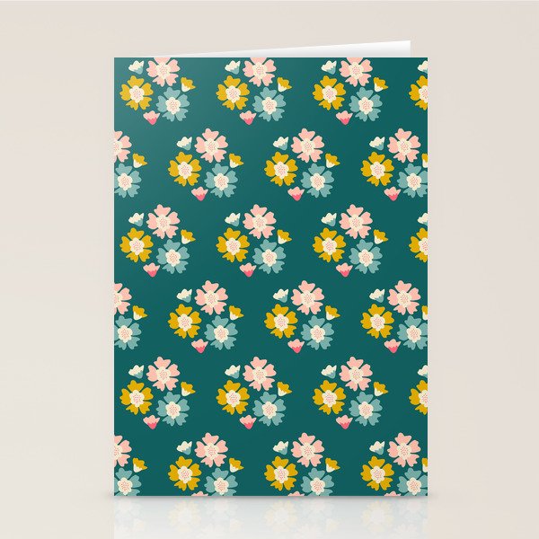 Blooming Flower - Green  Stationery Card Gallery Image 2