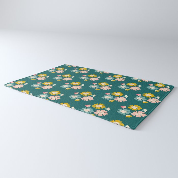Blooming Flower - Green  Rug Gallery Image 3