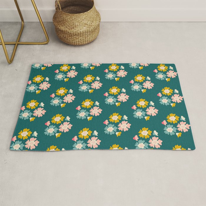 Blooming Flower - Green  Rug Gallery Image 1