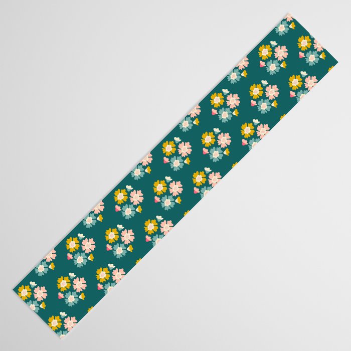 Blooming Flower - Green  Table Runner Gallery Image 3