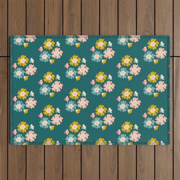 Blooming Flower - Green  Outdoor Rug Gallery Image 1