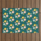 Blooming Flower - Green  Outdoor Rug Gallery Image 1