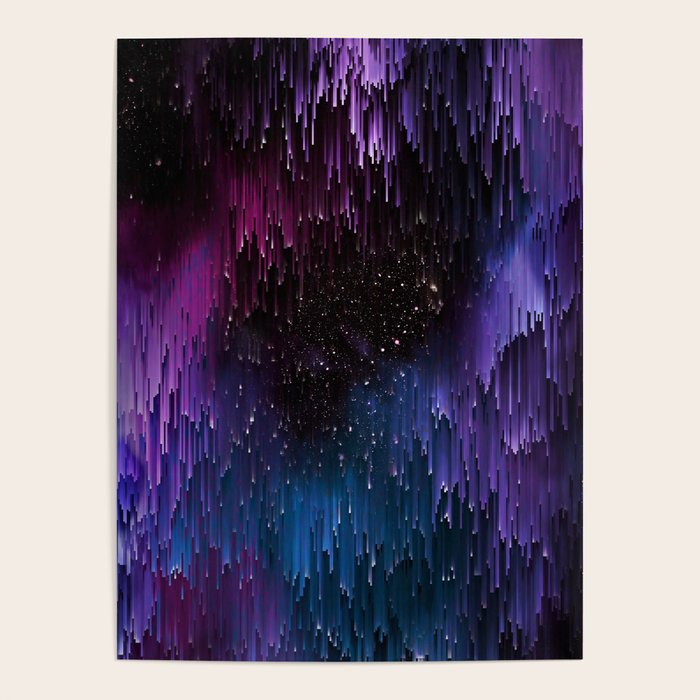 Ultra Violet Glitch Galaxy Poster Gallery Image 4