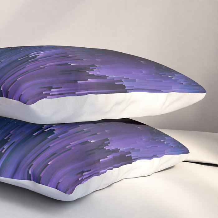 Ultra Violet Glitch Galaxy Pillow Sham Gallery Image 3