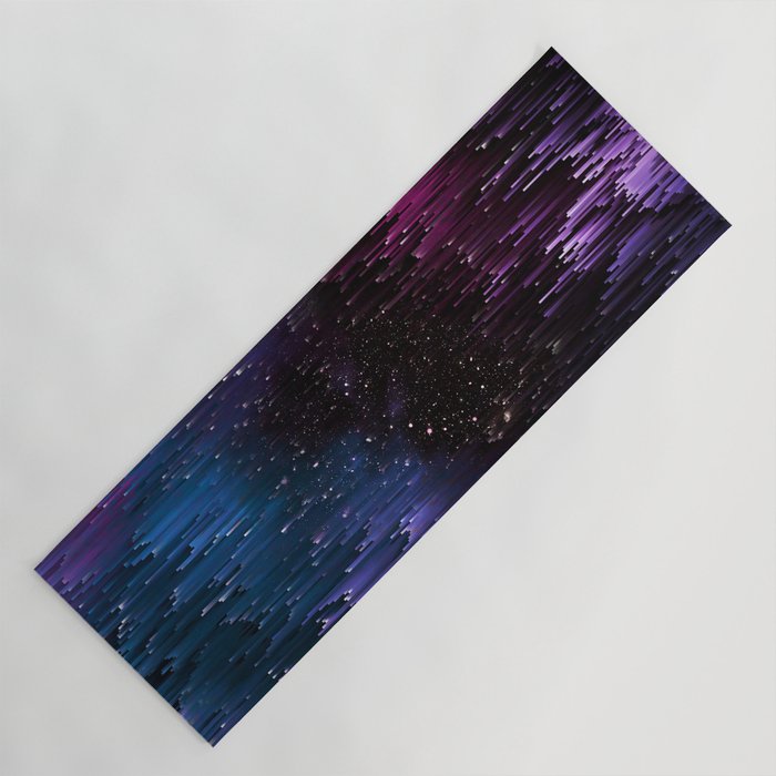Ultra Violet Glitch Galaxy Yoga Mat Gallery Image 1
