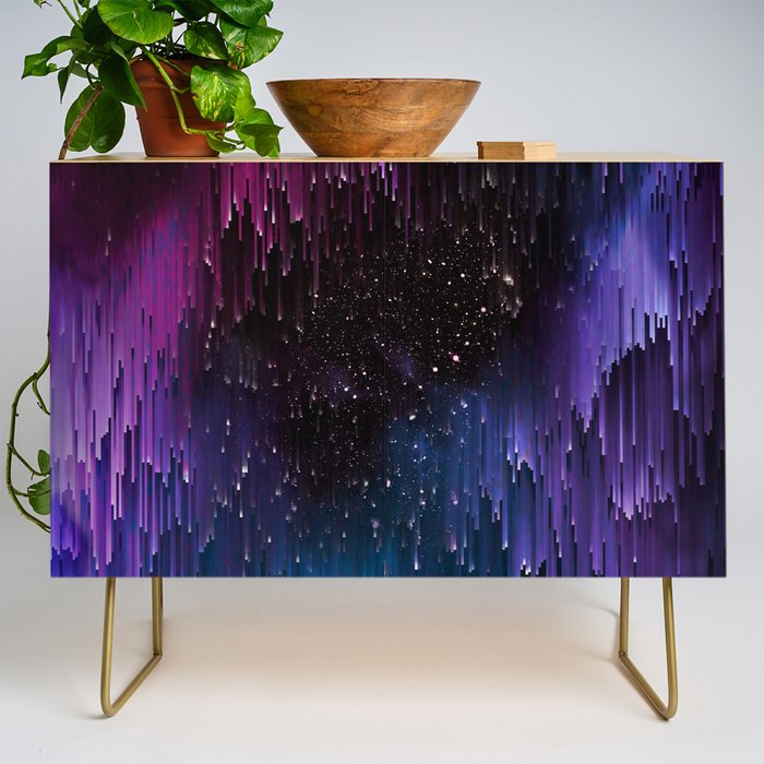Ultra Violet Glitch Galaxy Credenza Gallery Image 1