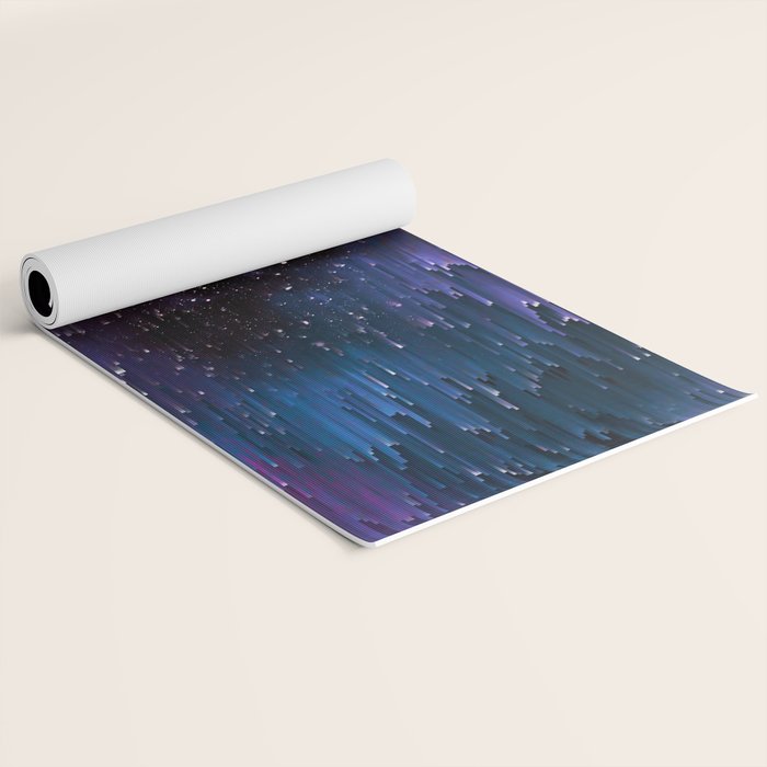 Ultra Violet Glitch Galaxy Yoga Mat Gallery Image 2