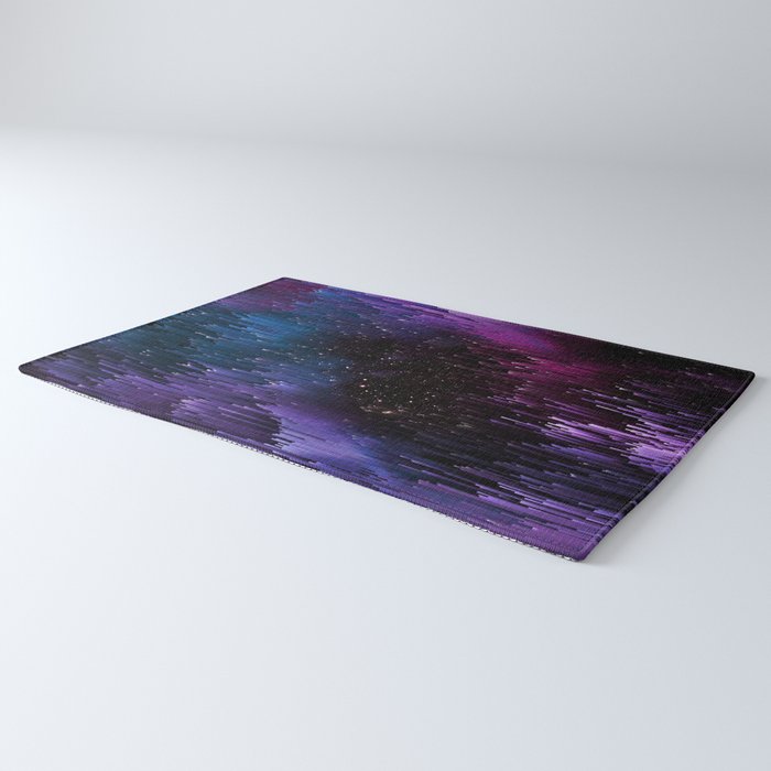 Ultra Violet Glitch Galaxy Rug Gallery Image 3